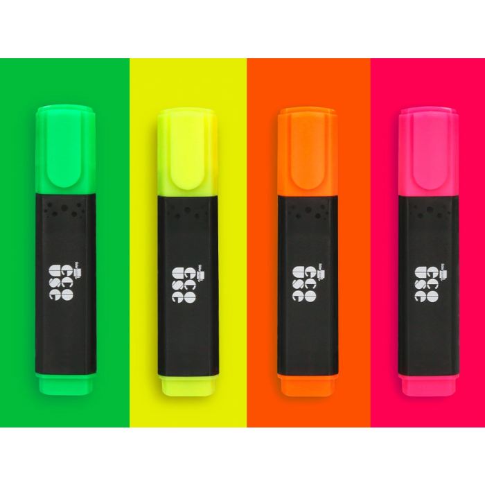 Liderpapel Rotulador Fluorescente Ecológico de Plástico Reciclado, Caja de 4 Unidades, Colores Surtidos 9