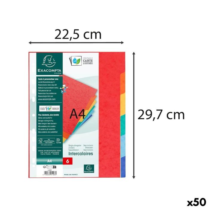 Separadores Exacompta NATURE FUTURE Multicolor A4 (50 Unidades) 10