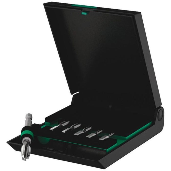 Wera 05104654001 Juego de brocas Gewindebohrer-Bit-Satz de Acero de Alta Velocidad (HSS) con Vástago Hexagonal para Taladro