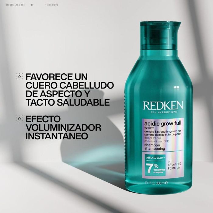 Redken Acidic Grow Full System Champú, Sistema de Densidad y Fuerza para Cabello Fino o Liso, 300 ml