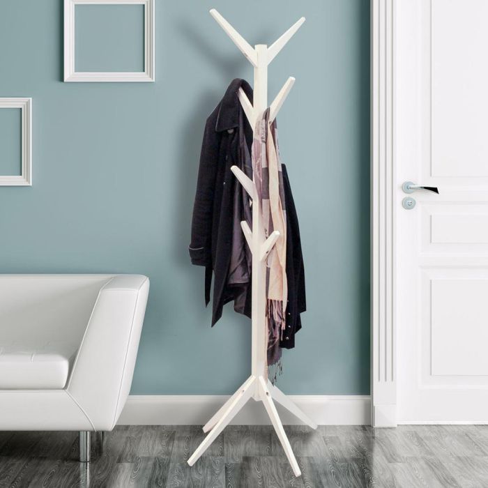 Home Deco Factory Perchero Blanco Essentiel Altura 178 cm con 8 Ganchos 1 Home Deco Factory Perchero Blanco Essentiel Altura 178 cm con 8 Ganchos 1
