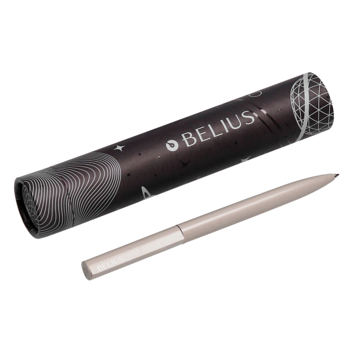 Belius Rocket B Bolígrafo Minimalista Gris Tinta Azul Caja Cilíndrica 0,8 mm Aluminio 4