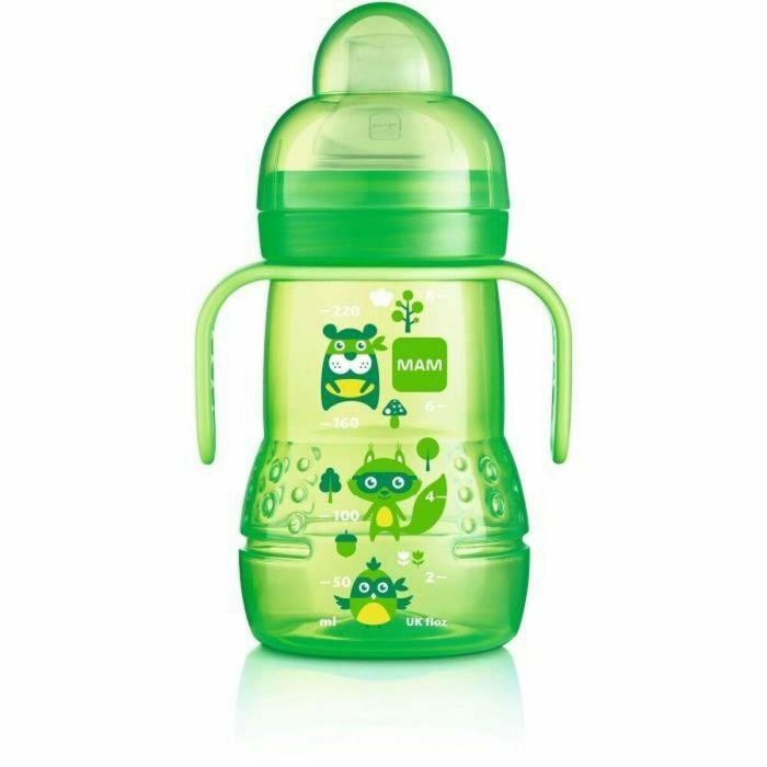 MAM Botella de Transición 220 ml - Boquilla Flow Teat 3 de Silicona Suave Antiderrame +4 meses Unisex Sin BPA