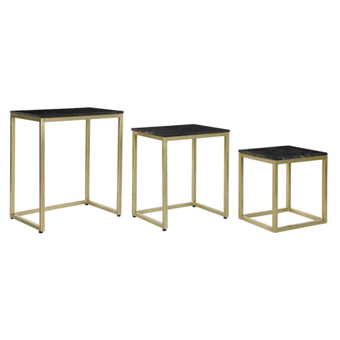 Juego de 3 mesas DKD Home Decor Negro Dorado 50 x 35 x 60 cm 0 Juego de 3 mesas DKD Home Decor Negro Dorado 50 x 35 x 60 cm 0