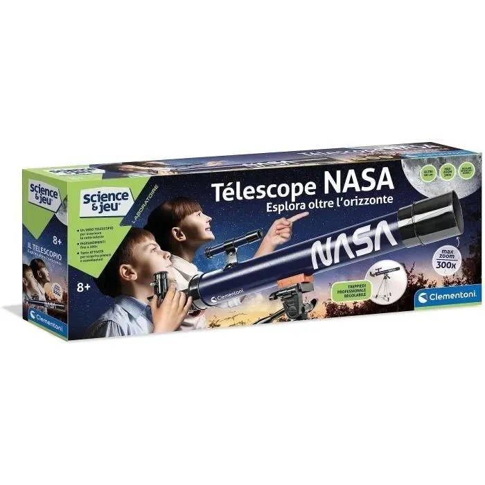 Clementoni CLE8005125527380 Telescopio de Objetos NASA con Trípode Extensible hasta 127 cm 1
