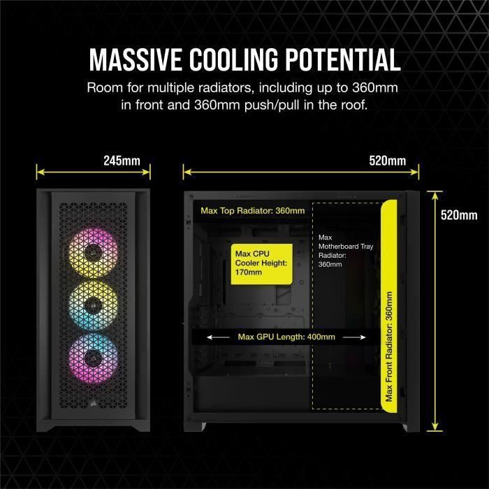 Corsair CC-9011309-WW - Caja PC Midi Tower 5000D RS ARGB Negro, compatible con placas base ATX, EATX, micro ATX, Mini-ITX 1 Corsair CC-9011309-WW - Caja PC Midi Tower 5000D RS ARGB Negro, compatible con placas base ATX, EATX, micro ATX, Mini-ITX 1