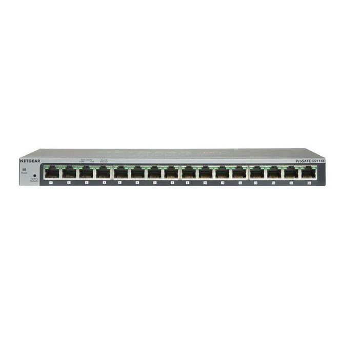 Netgear GS116 - Switch Ethernet Gigabit de 16 puertos 10/100/1000 Mbps, para pequeñas empresas, plug & play