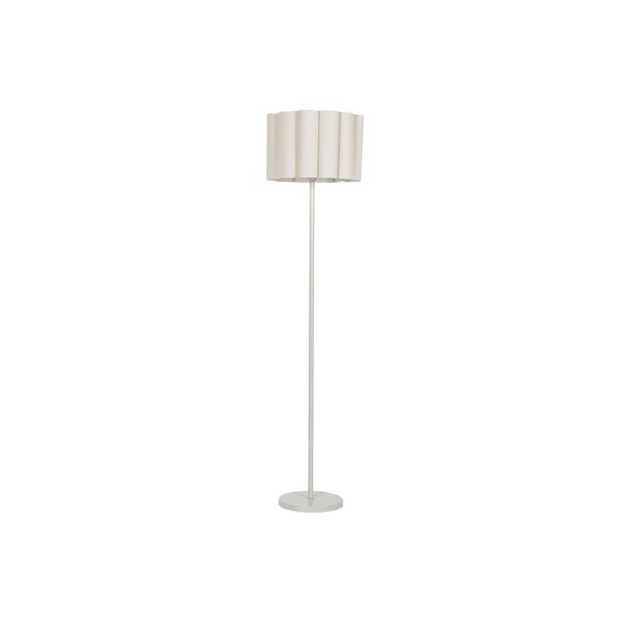 DKD Home Decor Lámpara de Pie Urban de Metal y Lino Crudo Blanco 37x150x37 cm con Casquillo E27 50W - Pack 2 Unidades