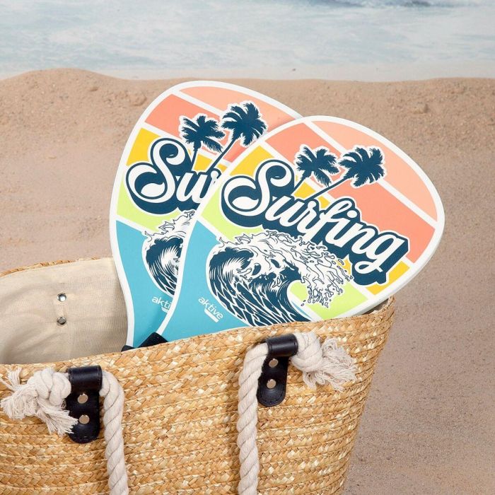 Palas de Playa con Pelota Aktive Surf 20 x 40 cm (12 Unidades) 2