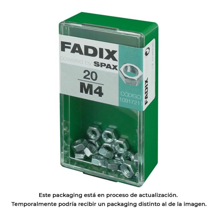 Fadix Tuerca M4 de Cinc - Caja con 20 Unidades 0 Fadix Tuerca M4 de Cinc - Caja con 20 Unidades 0