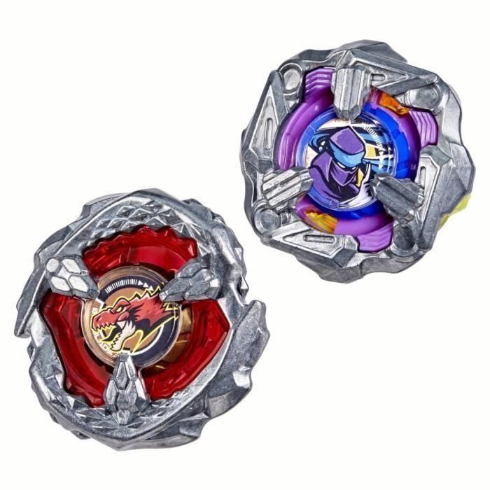 Beyblade X Dual Pack Beat Tyranno 4-70Q y Knife Shinobi 4-80HN, 2 peonzas de competición Takara Tomy Right-Spin auténticas 1