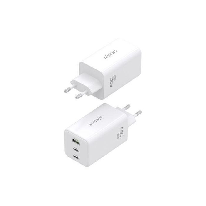 Cargador de Pared GaN Aisens ASCH-100W3P051-W/ 2xUSB Tipo-C/ 1xUSB/ 100W 2