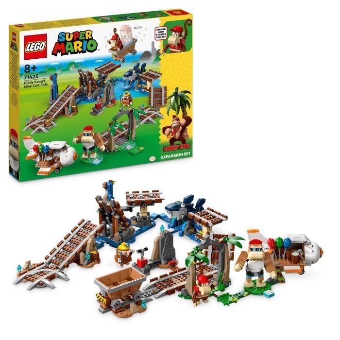 LEGO Super Mario 71425 Set de expansión Carrera en carro minero de Diddy Kong, combinado con paquete de inicio LEGO Super Mario 71425 Set de expansión Carrera en carro minero de Diddy Kong, combinado con paquete de inicio