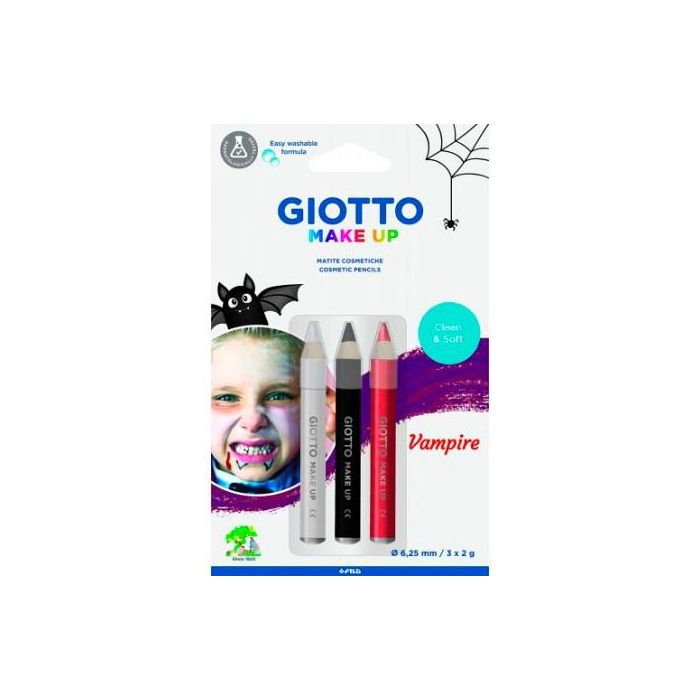 Giotto set lápices cosméticos vampiro unisex para niños colores surtidos -blister de 3u-