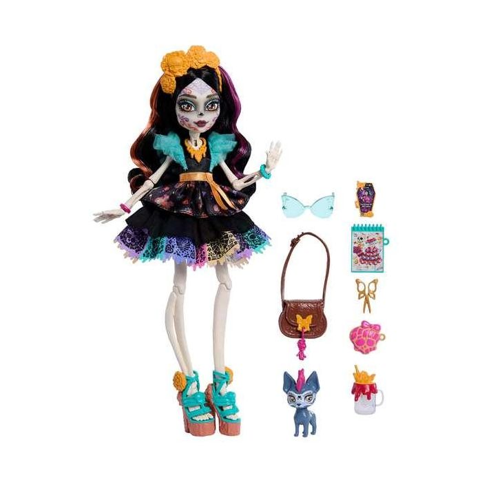 Muñeca monster high skelita doll con accesorios. 12x8x8 cm 5
