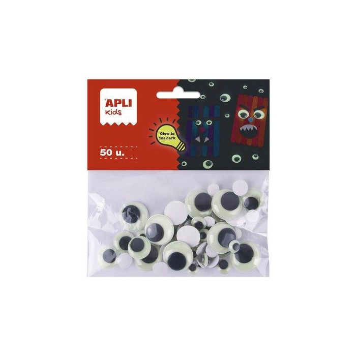 Ojos Moviles Apli Redondos Brillantes En La Oscuridad Surtidos Bolsa De 50