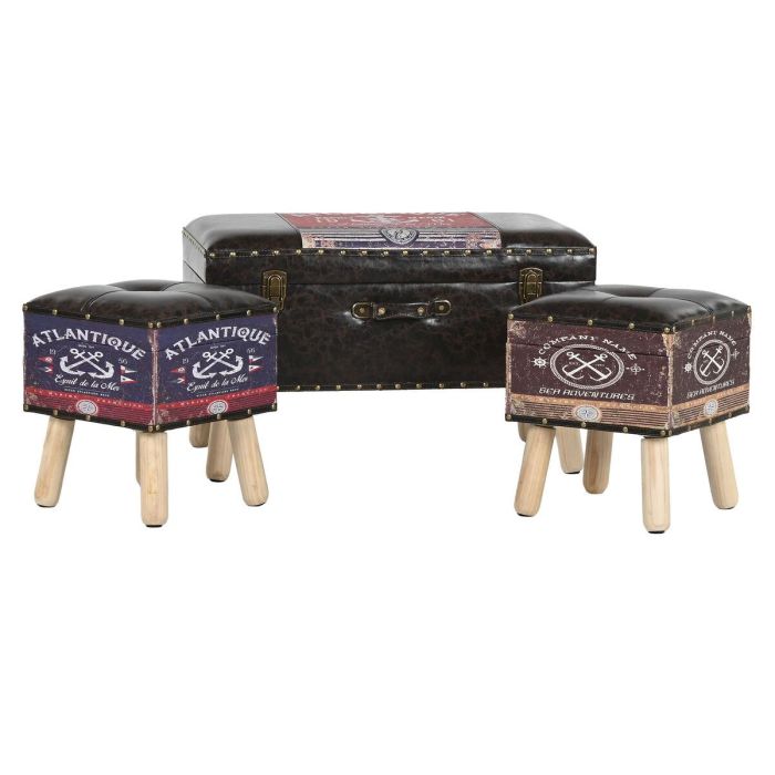 Baul Atlantico DKD Home Decor Multicolor Marron 40 x 45 x 70 cm Set de 3 1 Baul Atlantico DKD Home Decor Multicolor Marron 40 x 45 x 70 cm Set de 3 1