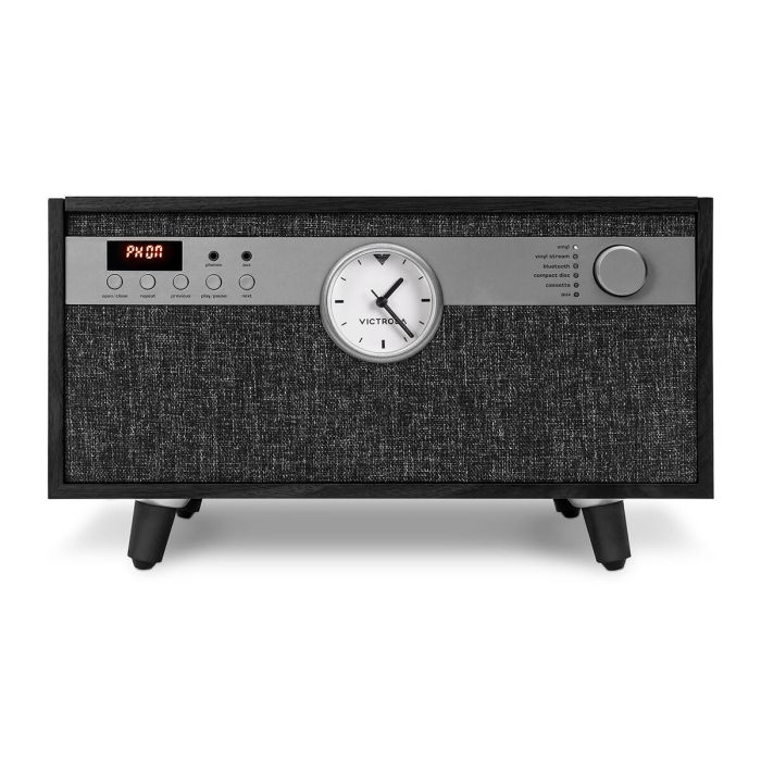 Victrola Tocadiscos Century con reloj Negro 3 Victrola Tocadiscos Century con reloj Negro 3