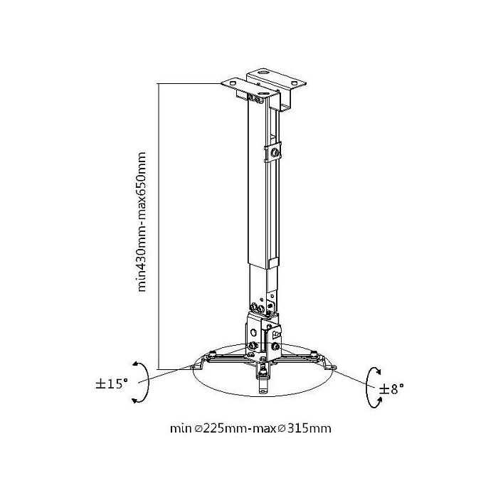 EQUIP Soporte de Techo/Pared Universal para Proyector, Negro, 20 kg 4