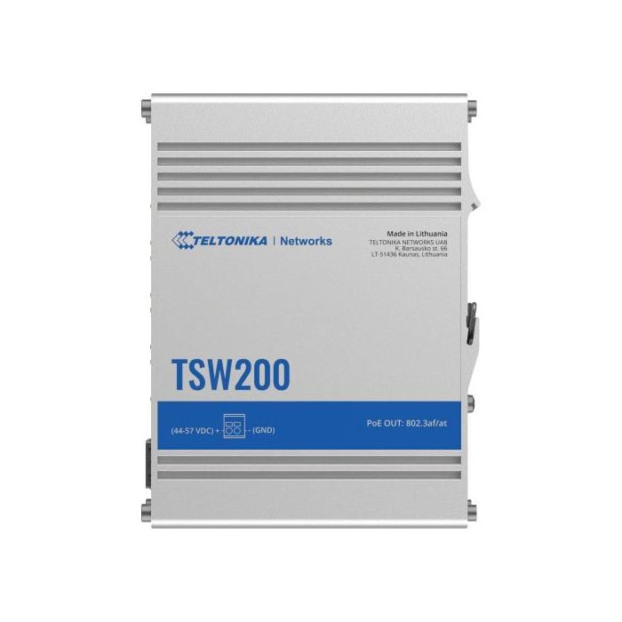 Teltonika Networks TSW200 Switch Industrial No Gestionado PoE+ 8 Puertos Gigabit Ethernet y 2 SFP Fibra Óptica, Raíl DIN, Sin Fuente Alimentación 0 Teltonika Networks TSW200 Switch Industrial No Gestionado PoE+ 8 Puertos Gigabit Ethernet y 2 SFP Fibra Óptica, Raíl DIN, Sin Fuente Alimentación 0
