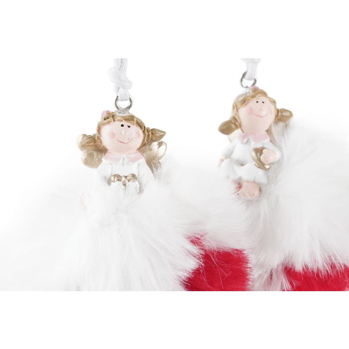 DKD Home Decor Decoración Colgante Navidad Fantasía Ángel, Marrón Rojo Blanco, Resina/Poliéster, 8x10x8 cm, Surtido 12 Unidades. 1 DKD Home Decor Decoración Colgante Navidad Fantasía Ángel, Marrón Rojo Blanco, Resina/Poliéster, 8x10x8 cm, Surtido 12 Unidades. 1