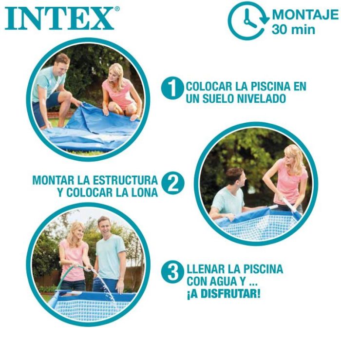 Piscina rectangular desmontable (capacidad 1662 litros) (+ 6 años) 220x150x60 cm 3 Piscina rectangular desmontable (capacidad 1662 litros) (+ 6 años) 220x150x60 cm 3