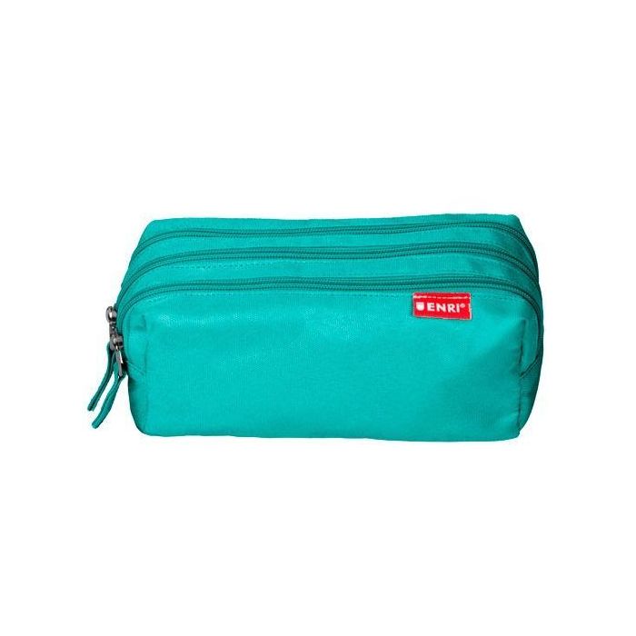Enri Estuche 3 Cremalleras Poliéster Verde Azulado (5 Unidades) (5 Unidades)