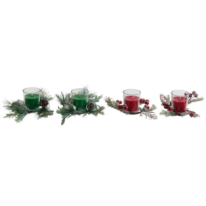 Vela DKD Home Decor Rojo Verde 5.5 x 6.5 x 5.5 cm Set de 2 (2 Unidades) 3 Vela DKD Home Decor Rojo Verde 5.5 x 6.5 x 5.5 cm Set de 2 (2 Unidades) 3