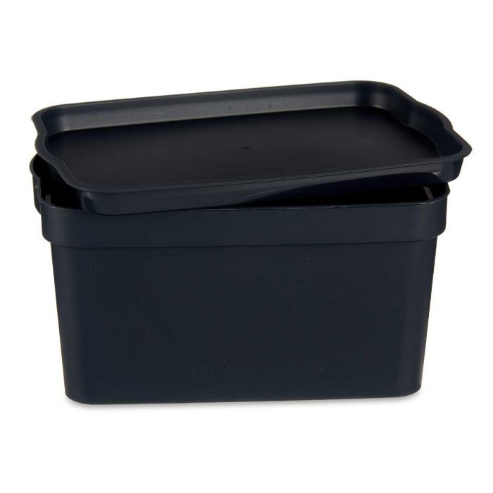 Caja de plástico con tapa Kipit 2,3L antracita 13,5x11x20 cm (24 Unidades) 2 Caja de plástico con tapa Kipit 2,3L antracita 13,5x11x20 cm (24 Unidades) 2