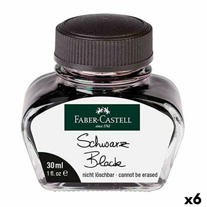 Tinta Faber-Castell Negro 6 Piezas 30 ml