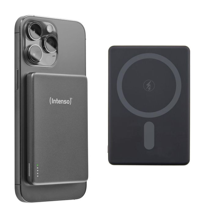 Intenso MW5000 Powerbank Magnético Gris 5000mAh MagSafe y USB-C 20W para iPhone y Dispositivos Compatibles 10