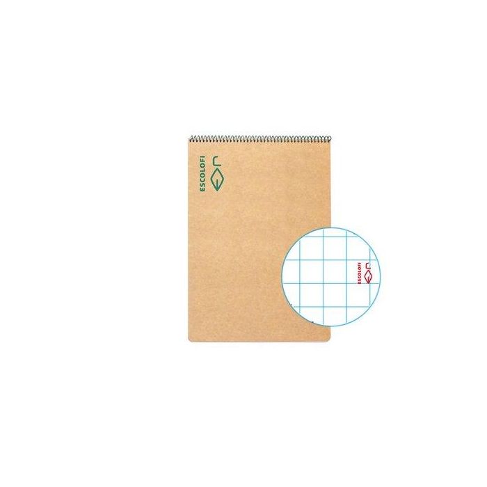 Bloc Escolofi Tapa Dura 4º 100H Apaisado Cuadricula 5X5 80G Ecologico (Set de 5)