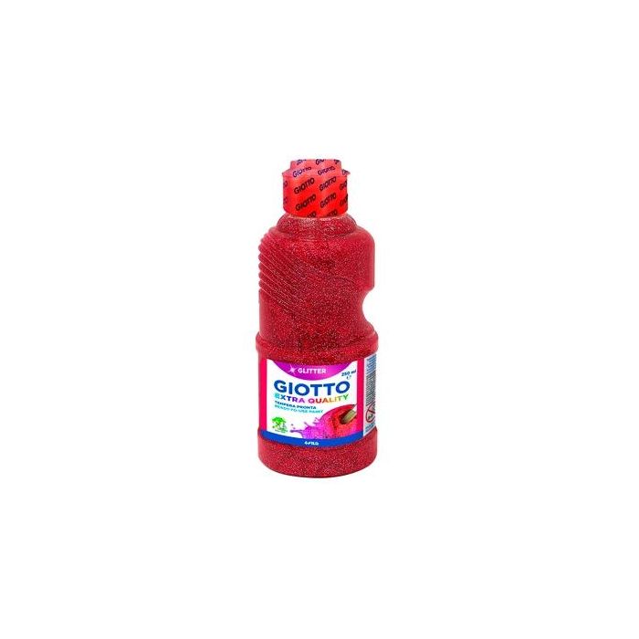 Giotto Témpera glitter rojo botella 250 ml