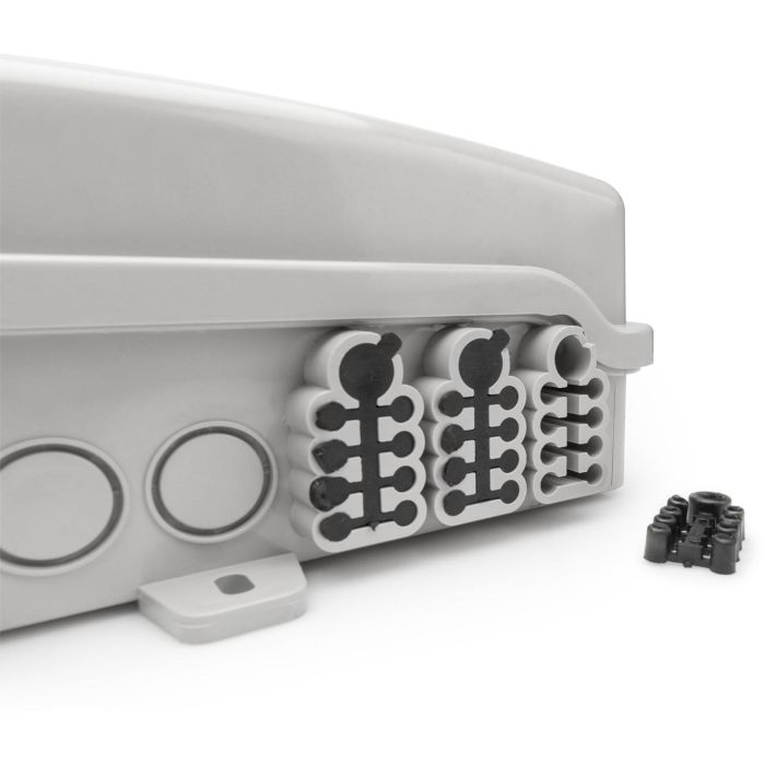 Digitus FTTH Box Außen -24 LC/Duplex oder 24 SC/Simplex, Caja de distribución para 16 cables, Gris