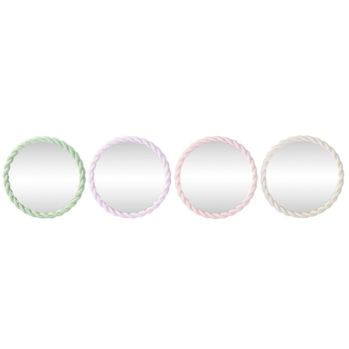 Espejo de pared Home ESPRIT Blanco Verde Rosa Lila 44 x 3 x 44 cm (4 Unidades) Espejo de pared Home ESPRIT Blanco Verde Rosa Lila 44 x 3 x 44 cm (4 Unidades)