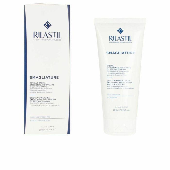 Rilastil Smagliature Crema Antiestrías y Estrías Atróficas para Embarazo y Lactancia, Hidratante Corporal 200 ml
