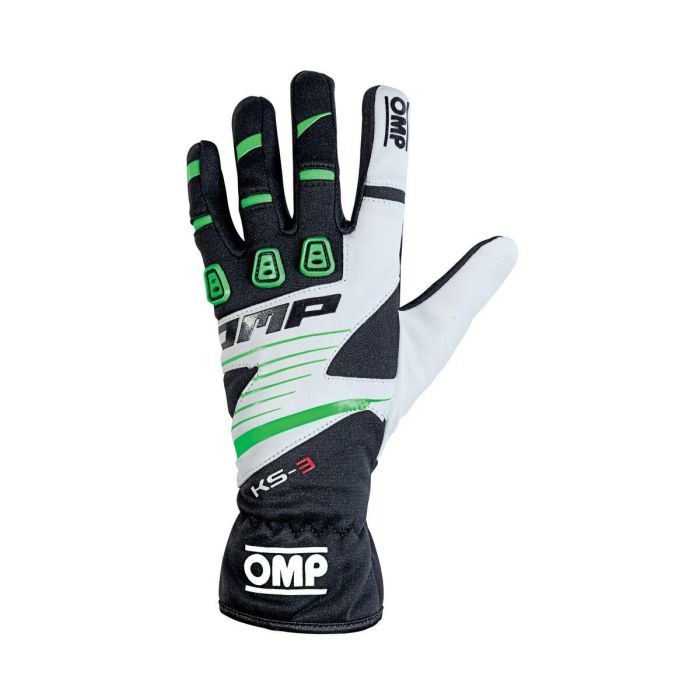 Guantes de Karting OMP KS-3 MY2018 XXS kart Blanco Negro Verde 3 Guantes de Karting OMP KS-3 MY2018 XXS kart Blanco Negro Verde 3