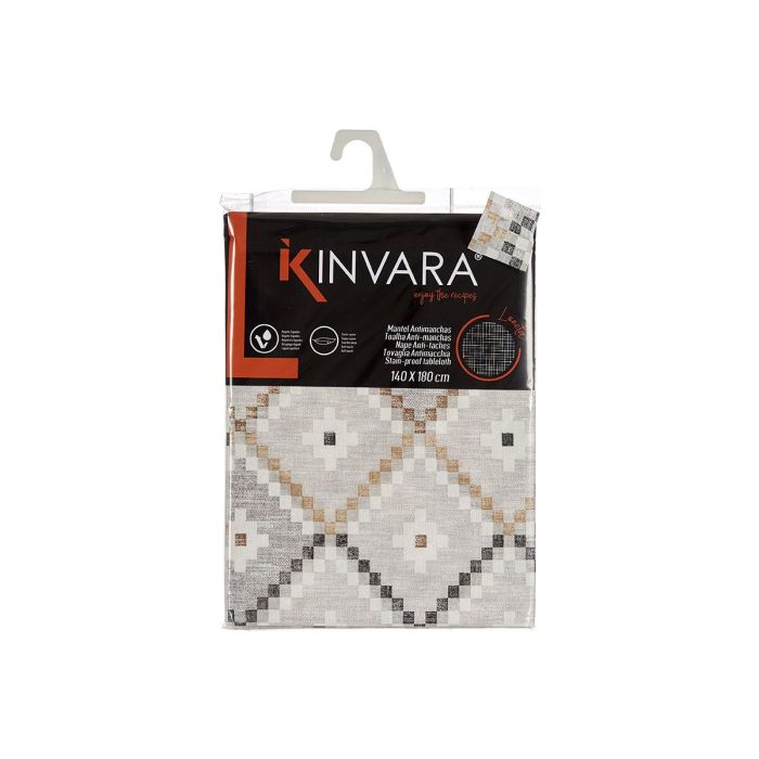 Kinvara Mantel Loneta Antimanchas Rombos Beige 140x180 cm (Set de 6) 2 Kinvara Mantel Loneta Antimanchas Rombos Beige 140x180 cm (Set de 6) 2