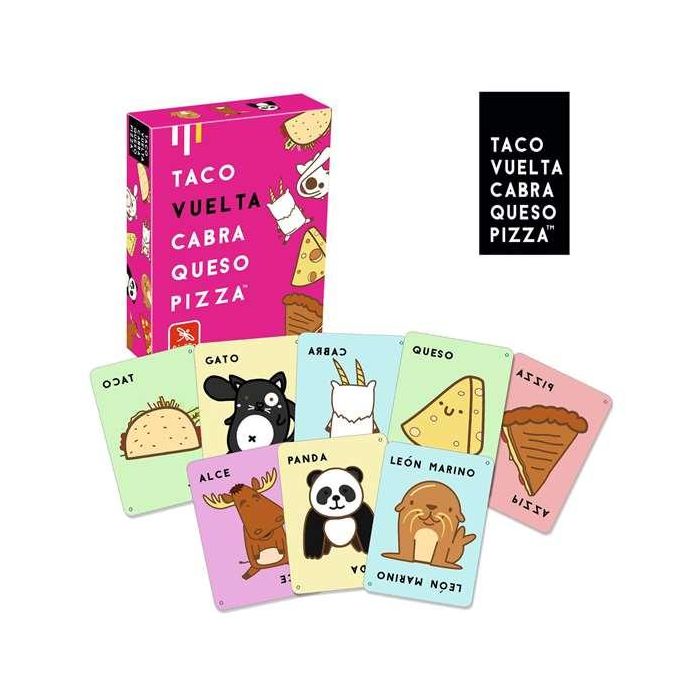 Ludilo Juego Taco, Vuelta, Cabra, Queso, Pizza. 64 Cartas y Reglas. Edad Mínima: 8 Años.