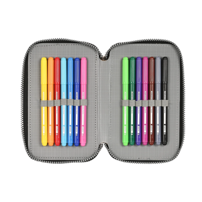 Safta Plumier Triple "Stone" 36 Piezas 12,5x19,5x5,5 cm 5