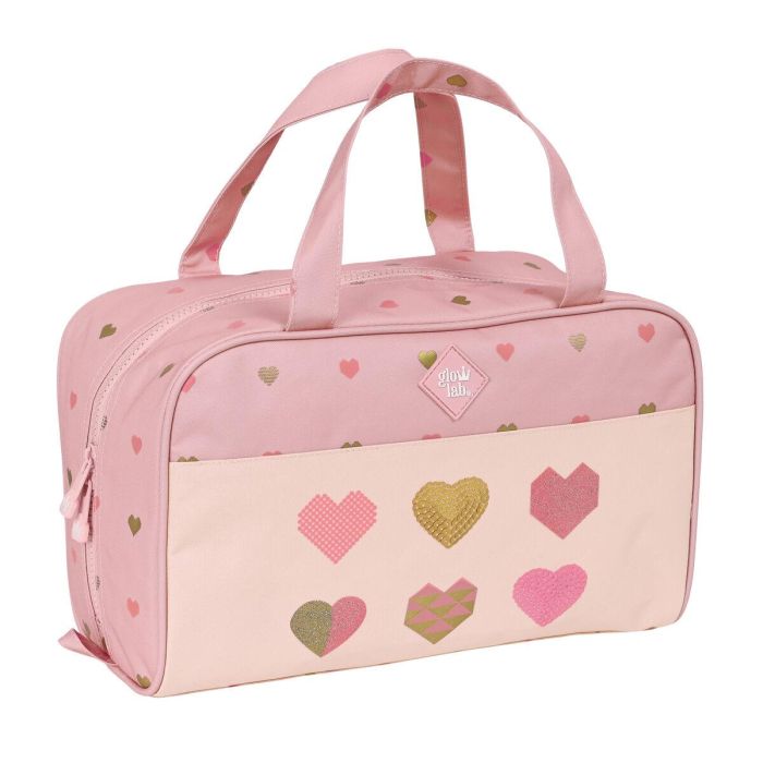 Neceser Escolar Glow Lab Hearts Rosa 31 x 14 x 19 cm Neceser Escolar Glow Lab Hearts Rosa 31 x 14 x 19 cm