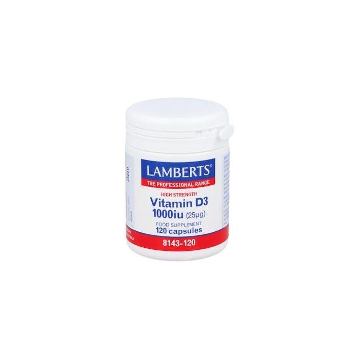 LAMBERTS Vitamina D3 Colecalciferol 1000 UI para Huesos Dientes y Sistema Inmune 120 Cápsulas