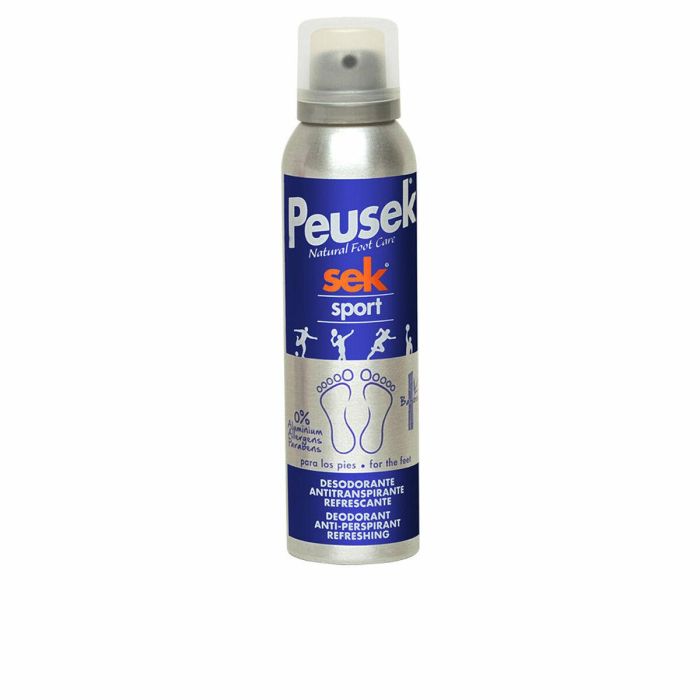 Peusek SEK SPORT Desodorante Antitranspirante Pies 150 ml - Regula Sudor, Evita Mal Olor, Alivia Fatiga y Tonifica para Frescura Duradera