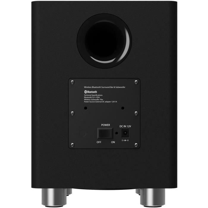 Barra de Sonido Majority K2 con Subwoofer Inalámbrico - Negro 4