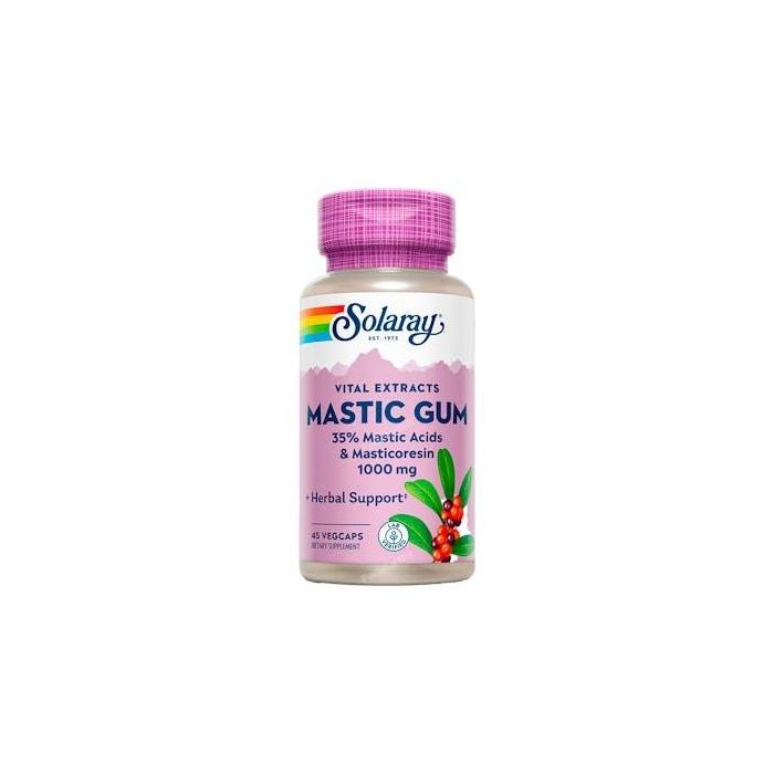 SOLARAY Mastic Gum 1000mg, 45 Cápsulas Veganas para Bienestar Digestivo