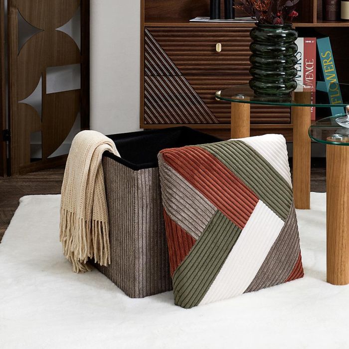 Caja-Puf Plegable Scott Patchw Home Deco Factory 5