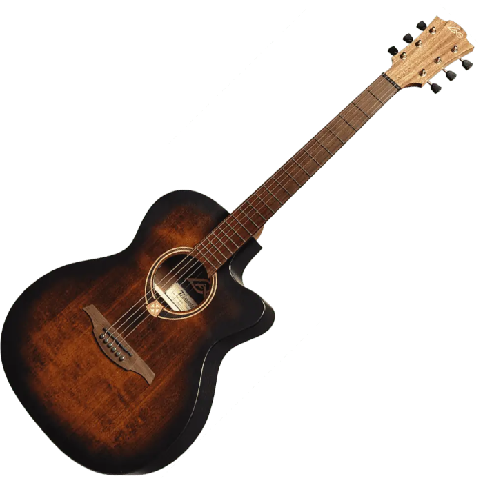 LAG Tramontane 70 A/E Guitarra Acústica Electroacústica Auditorium Cutaway Black & Brown Burst 3 LAG Tramontane 70 A/E Guitarra Acústica Electroacústica Auditorium Cutaway Black & Brown Burst 3