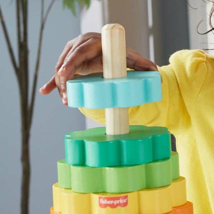 Fisher-Price Pirámide de Madera Apilable con Aros para Bebés, 10 Piezas, 1+ Año 3 Fisher-Price Pirámide de Madera Apilable con Aros para Bebés, 10 Piezas, 1+ Año 3
