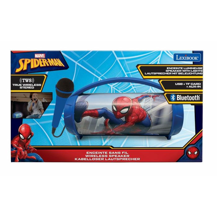 Lexibook LEX3380743105857 Altavoz Bluetooth Inalámbrico Iluminado con Micrófono Spider-Man 3 Lexibook LEX3380743105857 Altavoz Bluetooth Inalámbrico Iluminado con Micrófono Spider-Man 3