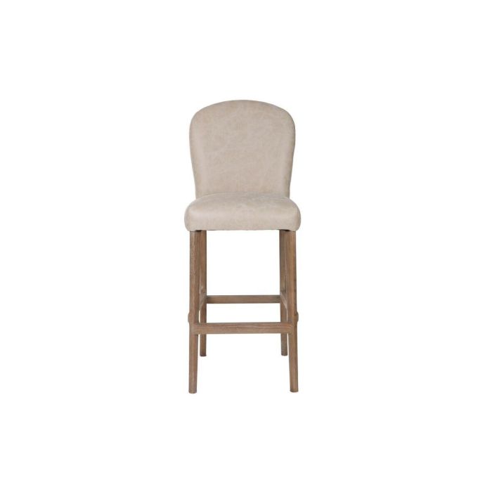 DKD Home Decor Taburete Horeca Blanco de Fresno y Piel 60 x 112 x 45.5 cm